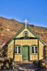 Iceland, Hofskirkja, the last turf church built in the old style. Art Print
